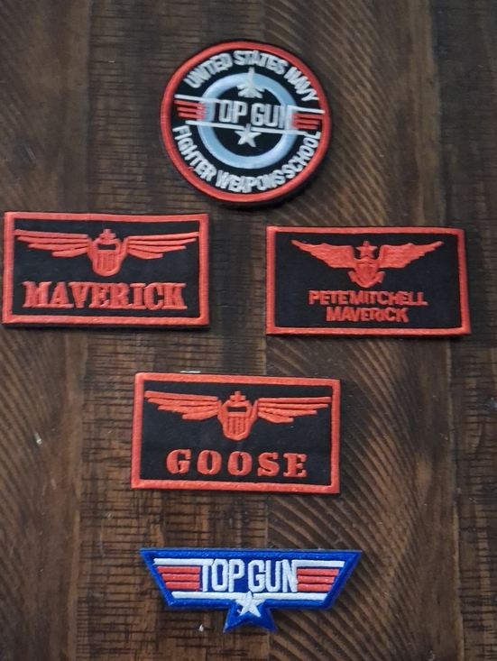 Other - Holloween Top Gun Embroidered Patch Set — Maverick Goose Top Gun Fancy Patches